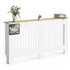 Cache radiateur en MDF avec lattes et etagere 152×19×82 cm Blanc Chêne - VOUNOT FR