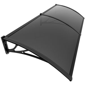 Auvent de porte marquise 200x80 cm transparent en Polycarbonate anti UV Anthracite - VOUNOT FR