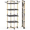 Sechoir a linge vertical tour etendoir pliable 4 niveaux 99x69x175.5 cm style bois noir - VOUNOT FR