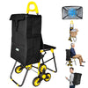Chariot de courses pliable avec siege Jaune - VOUNOT FR