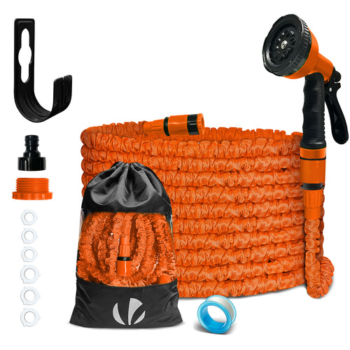 Tuyau d’Arrosage Extensible 15m avec Accessoires orange - VOUNOT FR