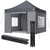 Tonnelle de jardin renforcée 3x3m pliable Barnum avec 4 parois latérales et fenêtres gris - VOUNOT FR