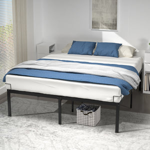 Cadre de lit metal avec fixation sommier et hauteur 36cm 180x200cm noir - VOUNOT FR