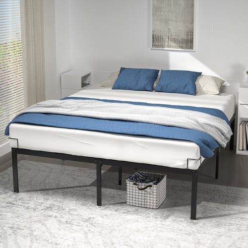 Cadre de lit metal avec fixation sommier et hauteur 36cm 180x200cm noir - VOUNOT FR