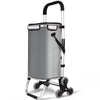 Chariot de courses pliable monte escalier aluminium avec sac isotherme gris - VOUNOT FR