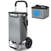 Chariot de course pliable aluminium 2 roues avec sac isotherme gris - VOUNOT FR
