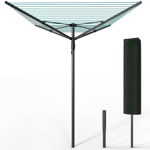 Etendoir a Linge Exterieur Rotatif avec housse de protection et Surface etendage 45m Gris - VOUNOT FR