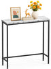 Console table style industriel en metal et MDF 75x24x75 cm Blanc - VOUNOT FR