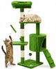 Arbre a chat 112cm multi niveaux Griffoir et niche Vert - VOUNOT FR