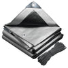 Bâche de Protection en Polyéthylène resistant et impermeable 180g/m² gris et noir 6x8m - VOUNOT FR