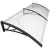 Auvent de porte marquise 200x80 cm transparent en Polycarbonate anti UV Noir - VOUNOT FR