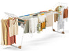 Etendoir a linge telescopique pliable extensible ailes hautes 284x55x122cm metal blanc - VOUNOT FR