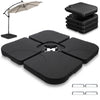 Lot de 4 dalles lestage parasol HDPE 60L eau - 100kg sable noires - VOUNOT FR