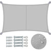 Voile d'ombrage Rectangulaire en Polyester Imperméable avec Kit de Montage 3x5m Gris Clair - VOUNOT FR