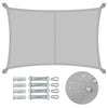 Voile d'ombrage Rectangulaire en Polyester Imperméable avec Kit de Montage 3x4m Gris Clair - VOUNOT FR