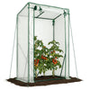 Serre de jardin Serre tomates avec grande porte enroulable bache PE renforcee 135g/m2 100x50x150cm Blanc - VOUNOT FR