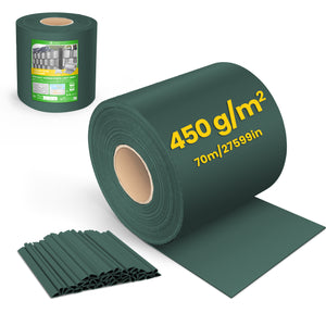 Brise vue occultant PVC 450g/m2 19cm x 70m Vert - VOUNOT FR
