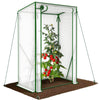 Serre de jardin Serre tomates avec grande porte enroulable bache PE renforcee 135g/m2 100x50x150cm Blanc - VOUNOT FR
