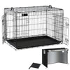 Cage pour chien pliable avec 2 portes verrouillable plateau amovible et housse de protection 107x70x78cm - VOUNOT FR