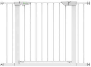 Barriere de Securite porte et escalier 100-108cm blanc pour animaux - VOUNOT FR
