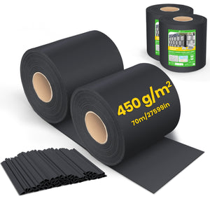Brise vue occultant PVC 450g/m2 19cm x 140m Noir - VOUNOT FR