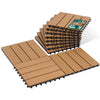 Lot de 16 dalles clipsables exterieures 30x30cm en Composite WPC Couleur bois - VOUNOT FR