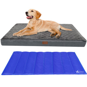 Matelas panier pour chien avec tapis gel rafraichissant amovible 115x80cm - VOUNOT FR