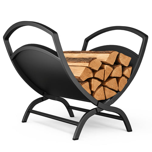 Range Buche Support a bois 40.5x32x33cm en Metal noir - VOUNOT FR