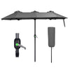 Parasol Jardin Double Aluminium 150 x 300 cm gris - VOUNOT FR