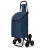Chariot de courses pliable monte escalier bleu marine - VOUNOT FR