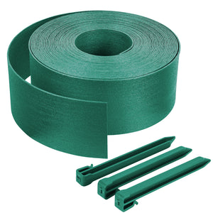Bordure de jardin PE haute flexible 20M avec piquets vert - VOUNOT FR