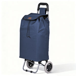 Chariot de courses 2 roues pliable 59L bleu marine - VOUNOT FR