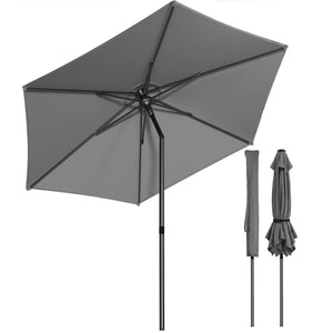 Parasol de jardin inclinable avec aeration et sac bandouliere 270cm gris - VOUNOT FR