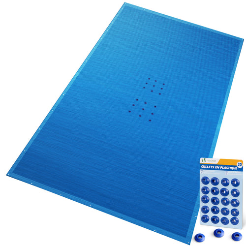 Bache piscine rectangulaire en Polyethylene 160 gr/m2 6x12m Bleue foncé - VOUNOT FR