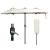 Parasol Jardin Double Aluminium 150 x 300 cm beige - VOUNOT FR