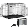 Cage pour chien pliable avec 2 portes verrouillable plateau amovible et housse de protection 122x75x81cm - VOUNOT FR