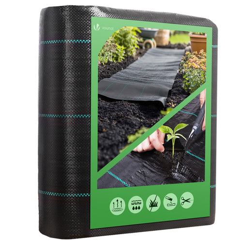 Toile de paillage contre les mauvaises herbes 10Mx2M Anti-UV 100g/m2 - VOUNOT FR