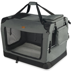 Sac transport pliable chien chat caisse cage portable 82x60x60cm gris - VOUNOT FR