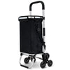 Chariot de courses pliable monte escalier aluminium avec sac isotherme noir - VOUNOT FR