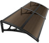 Auvent de porte marquise 200x80 cm transparent en Polycarbonate anti UV Marron - VOUNOT FR