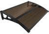 Auvent de porte marquise 120x80 cm transparent en Polycarbonate anti UV Marron - VOUNOT FR