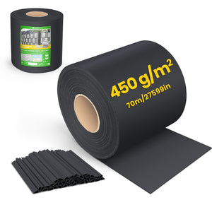 Brise vue occultant PVC 450g/m2 19cm x 70m Noir - VOUNOT FR