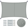 Voile d'ombrage Rectangulaire en Polyester Imperméable avec Kit de Montage 3x5m Gris - VOUNOT FR