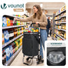 Chariot de course pliable monte escalier aluminium avec crochets noir - VOUNOT FR