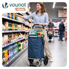 Chariot de course pliable aluminium 2 roues avec sac isotherme bleu marine - VOUNOT FR