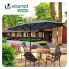 Parasol Jardin Double Aluminium 270 x 460 cm gris - VOUNOT FR