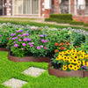 Bordure de jardin PE flexible 20M x 8 CM avec piquets marron - VOUNOT FR