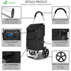 Chariot de course pliable aluminium 2 roues noir - VOUNOT FR