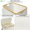 Panier a linge pliable 145L avec sac intérieur cadre bambou et couvercle beige - VOUNOT FR