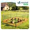 Kit cloture filet a poules PE avec piquets 12m orange - VOUNOT FR
